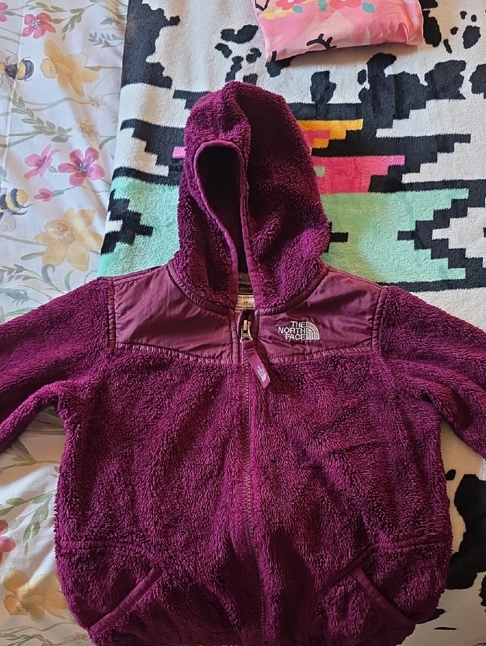 The North Face Kids Plush Hooded Fleece Jacket - Deep Magenta